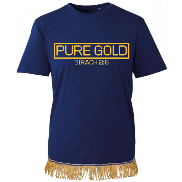 Pure Gold Fringed T-Shirt - Free Worldwide Shipping- Sew Royal US