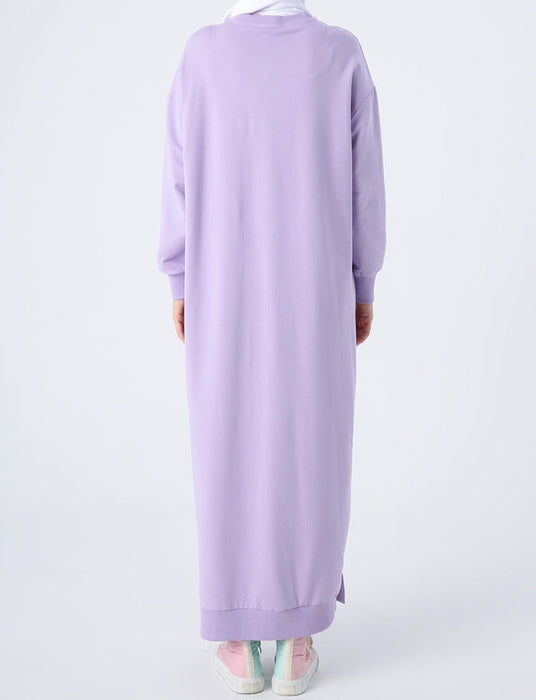 Zip-Neck Sweatshirt Maxi Dress