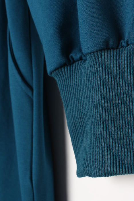 Ribbed Waist Hooded Maxi Dress