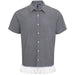 Men's Gingham Short Sleeve Fringed Shirt (4 Colors) - Free Worldwide Shipping- Sew Royal US