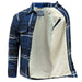 Mens Flannel Fleece Lined Shirt Jacket with Fringes - Free Worldwide Shipping- Sew Royal US