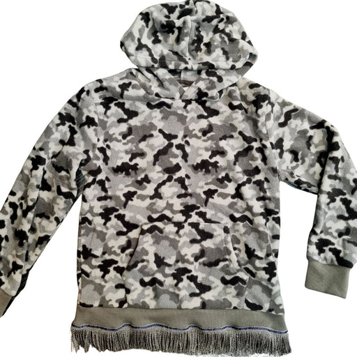 Boys Camo Fleece Hoodie with Fringes - Free Worldwide Shipping- Sew Royal US