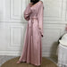 Silky Satin Closed Abaya Dress (10 Colors) - Free Worldwide Shipping- Sew Royal US