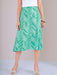 Mint-Green Chevron-Print Midi Skirt - Free Worldwide Shipping- Sew Royal US