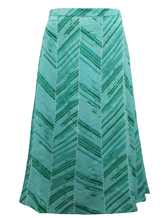 Mint-Green Chevron-Print Midi Skirt - Free Worldwide Shipping- Sew Royal US