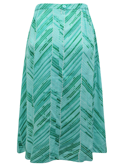 Mint-Green Chevron-Print Midi Skirt - Free Worldwide Shipping- Sew Royal US