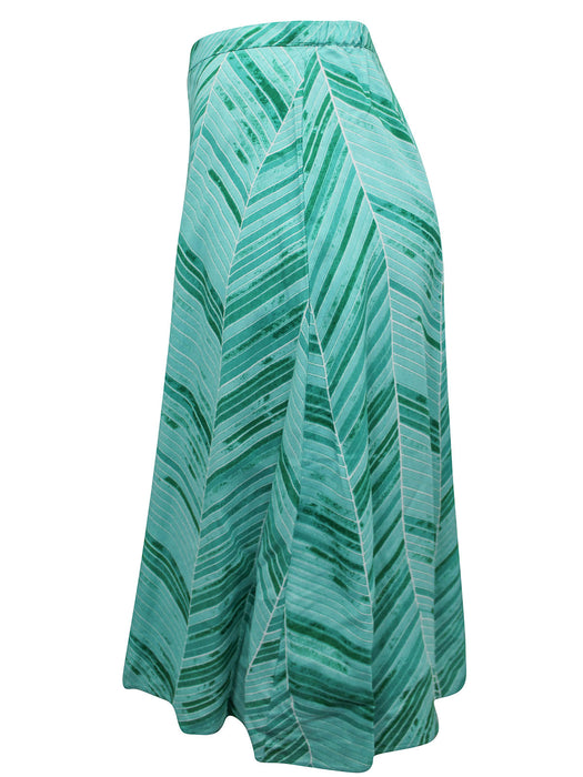 Mint-Green Chevron-Print Midi Skirt - Free Worldwide Shipping- Sew Royal US