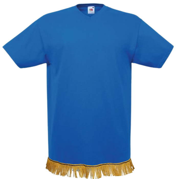 Men's Plain V-Neck Fringed T-Shirt