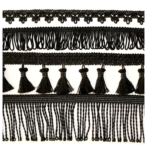 20m Assorted Black Fringe Bundle - Free Worldwide Shipping- Sew Royal US