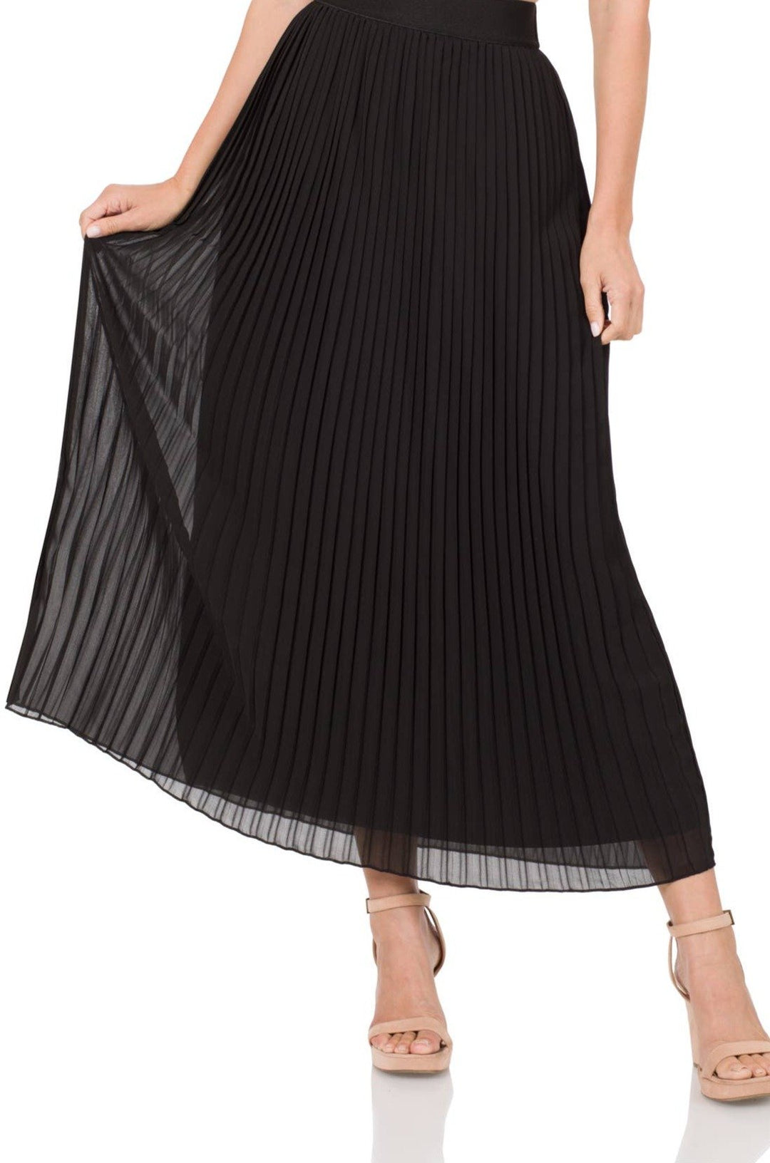 Chiffon Pleated Maxi Skirt - Free Worldwide Shipping- Sew Royal US