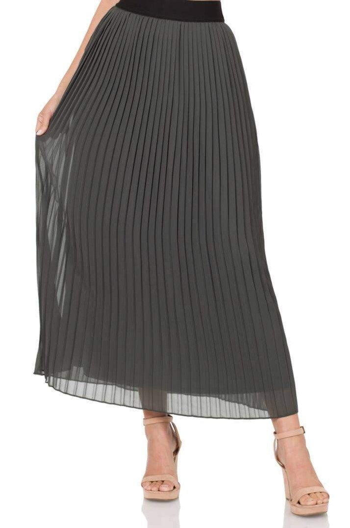 Chiffon Pleated Maxi Skirt - Free Worldwide Shipping- Sew Royal US
