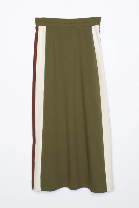Zipper Collar Maxi SweatSkirt Set