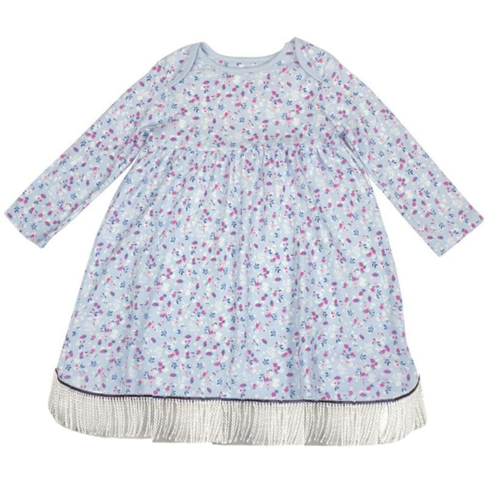 Baby Girls Flower Print Dress with Fringes - Free Worldwide Shipping- Sew Royal US