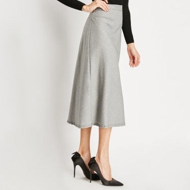 Houndstooth A-Line Midi Skirt - Free Worldwide Shipping- Sew Royal US
