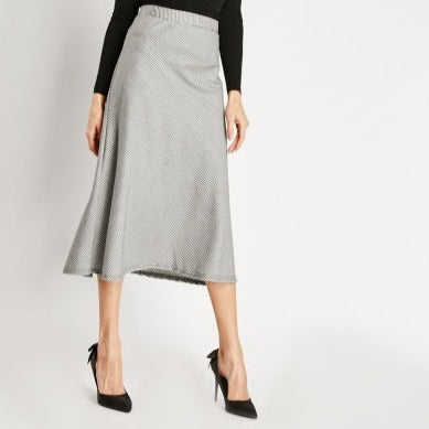 Houndstooth A-Line Midi Skirt - Free Worldwide Shipping- Sew Royal US