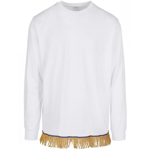 Men's Plain Organic Cotton Fringed Long Sleeve - Free Worldwide Shipping- Sew Royal US