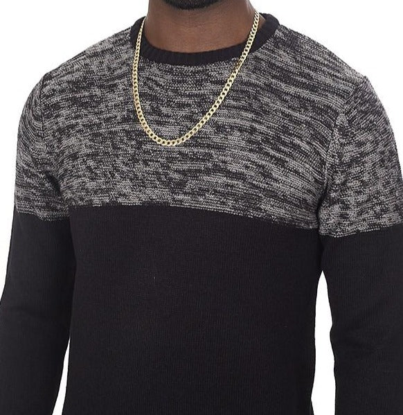 Contrast Panel Fringed Sweater - Free Worldwide Shipping- Sew Royal US