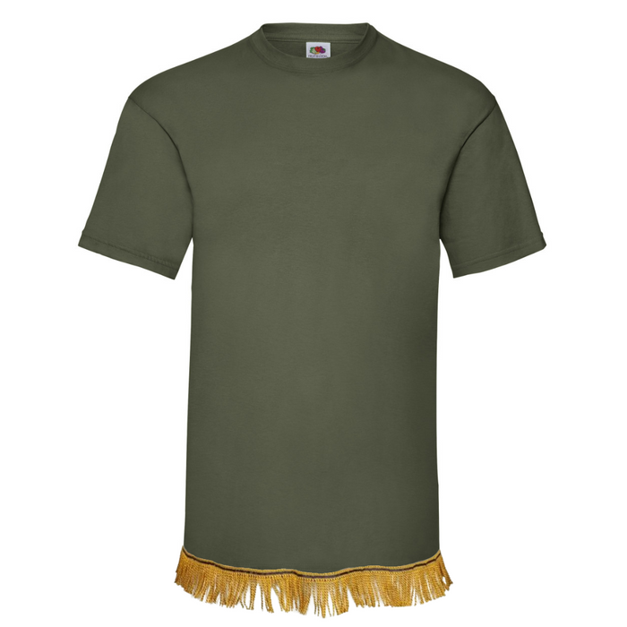 Men's Plain Short Sleeve Fringed T-Shirt