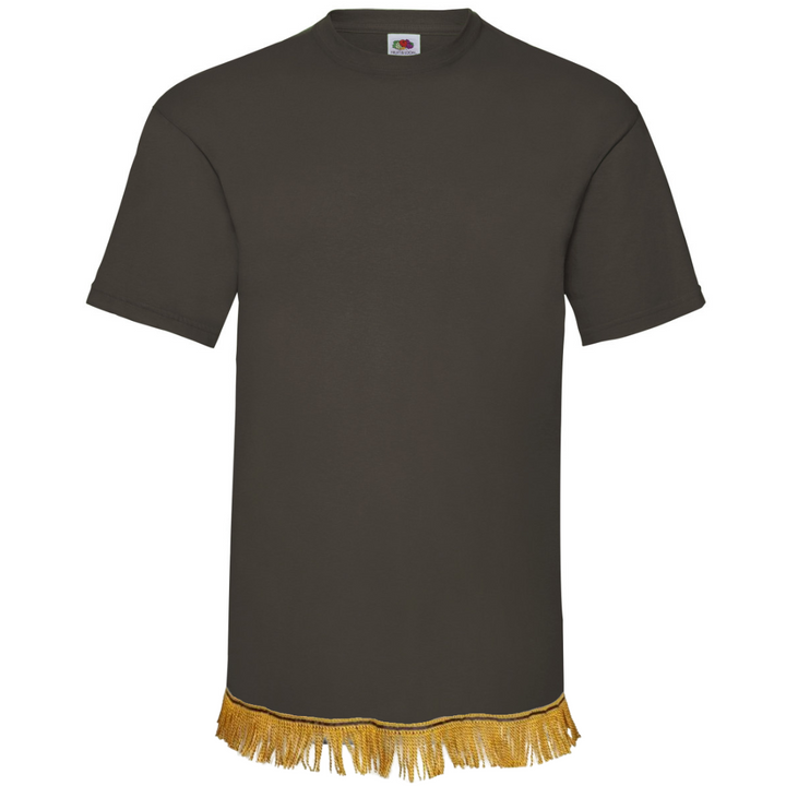 Men's Plain Short Sleeve Fringed T-Shirt