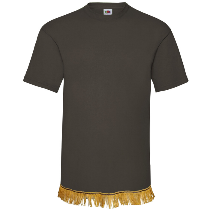 Men's Plain Short Sleeve Fringed T-Shirt