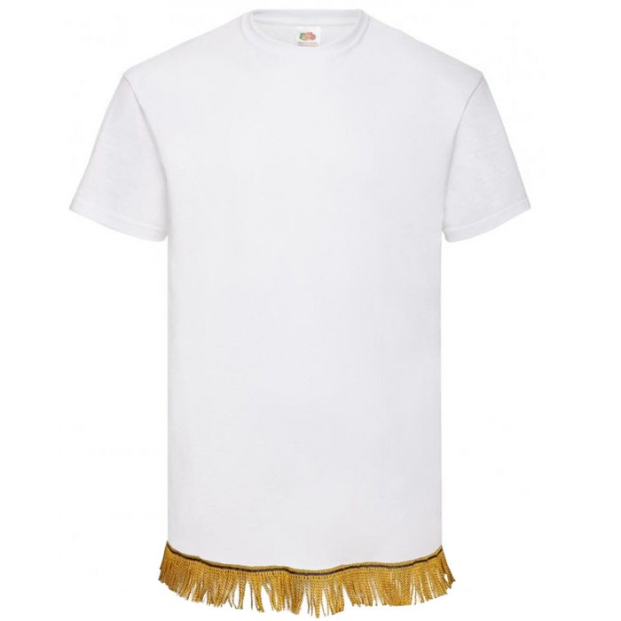 Men's Plain Short Sleeve Fringed T-Shirt