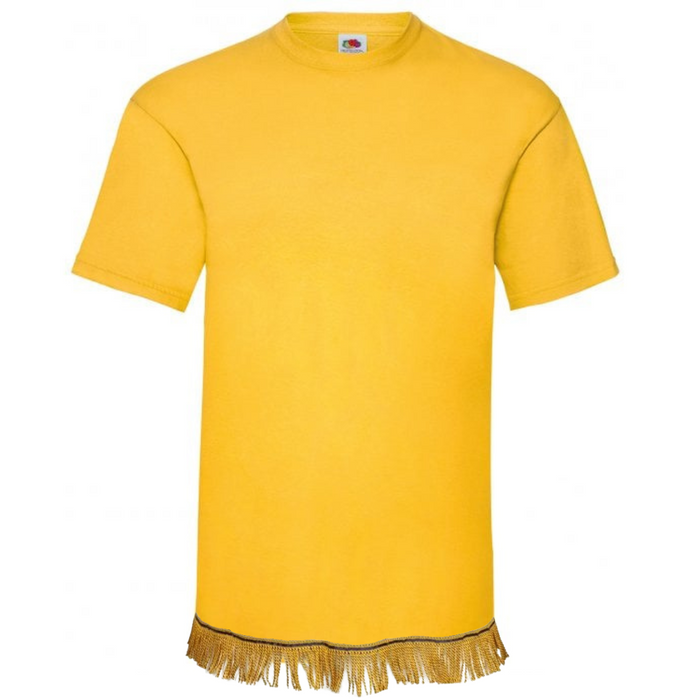 Men's Plain Short Sleeve Fringed T-Shirt
