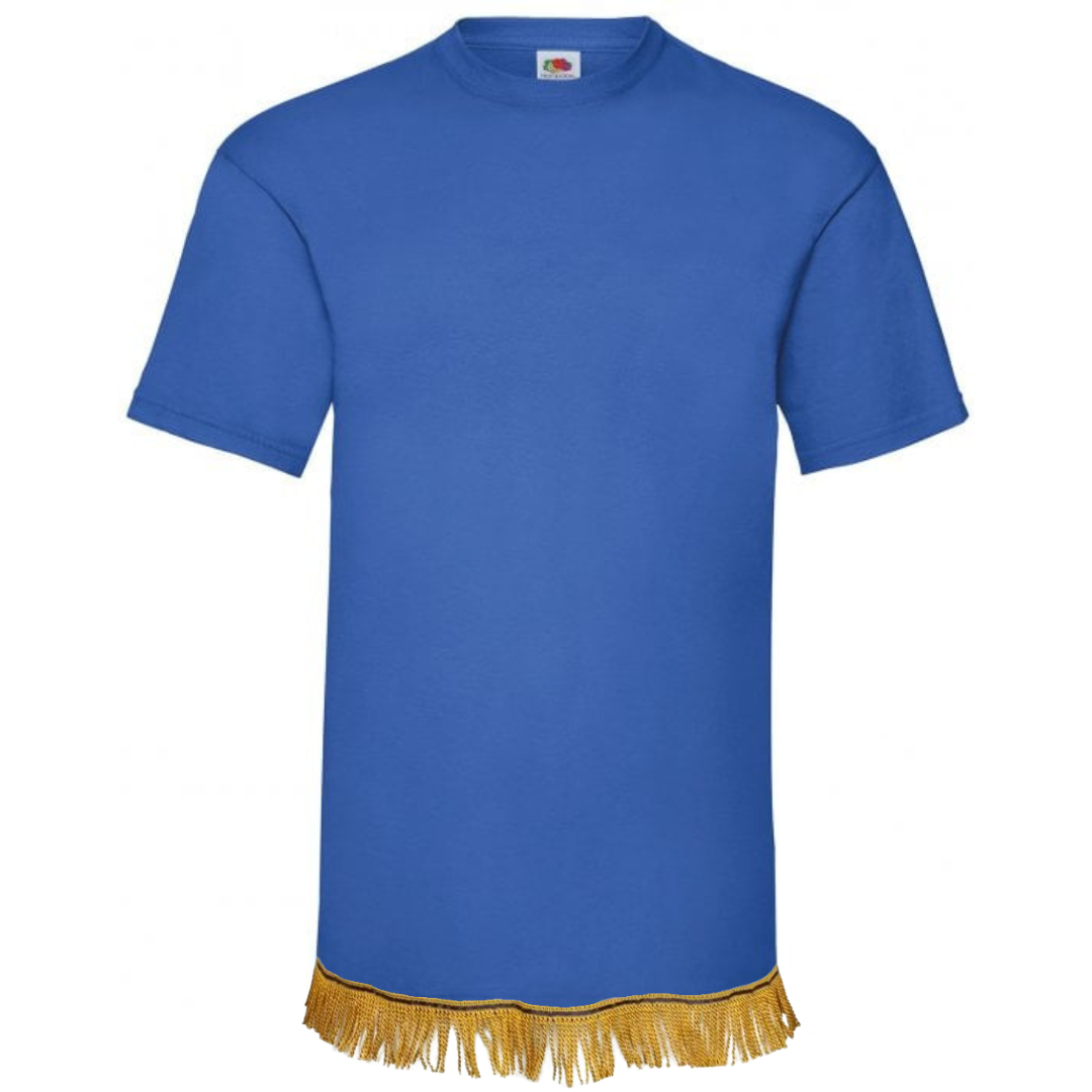Hebrew Israelite T-Shirt w/ Premium Silver Fringes (Dark Blue)