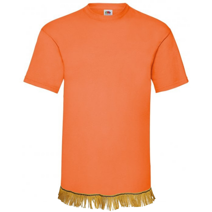 Men's Plain Short Sleeve Fringed T-Shirt