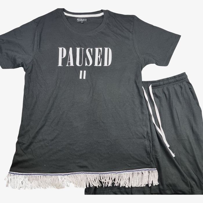 Men's Fringed T-Shirt & Shorts Lounge Set - Free Worldwide Shipping- Sew Royal US