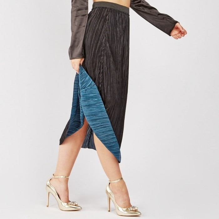 Reversible Midi Plisse Skirt - Free Worldwide Shipping- Sew Royal US