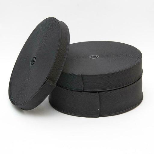 (5 Metres) 38mm/1.5" Flat Black Strong Woven Elastic - Free Worldwide Shipping- Sew Royal US