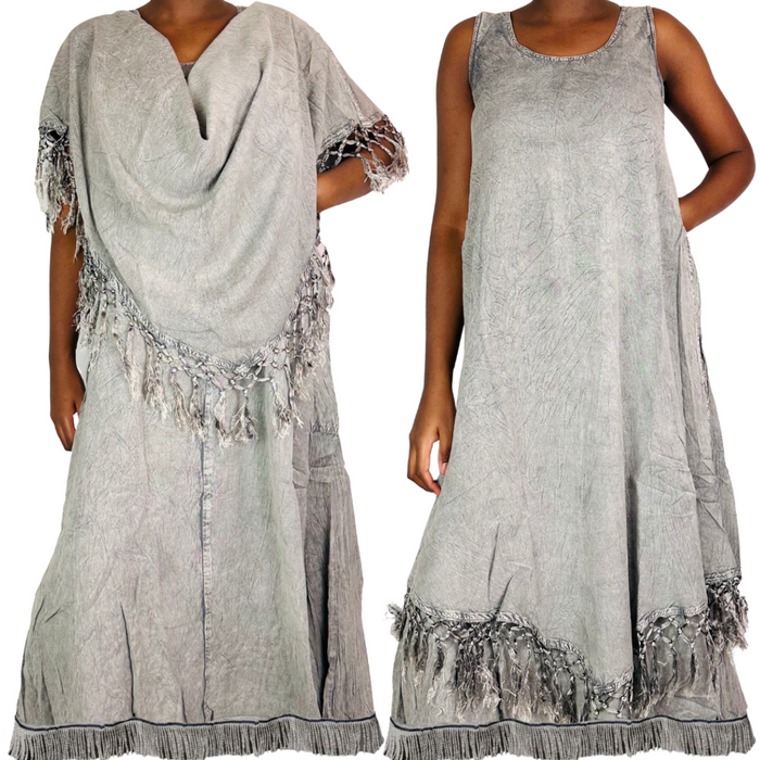 Shawl Pullover Maxi Dress