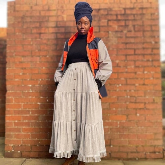 Plain Button Maxi Skirts with Pockets