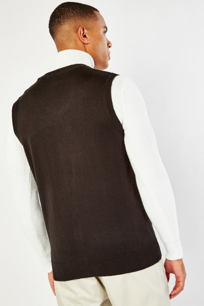Sleeveless Black Vest Cardigan - Free Worldwide Shipping- Sew Royal US